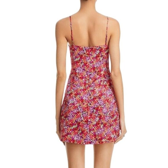 NEW French Connection Satin Mini Slip Dress Azelea Multi Size 14 - Picture 4 of 11